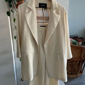 Diarte cream double-breasted Pant Suit